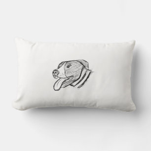 Cojín Lumbar poster amante de los animales dibujado a mano con 