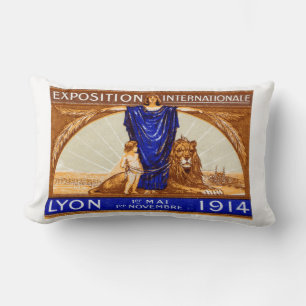 Cojín Lumbar poster de Lyon International Expo 1914