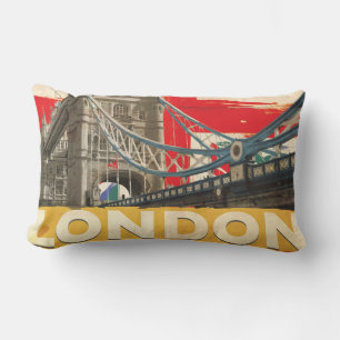 Cojín Lumbar Póster vintage de Londres