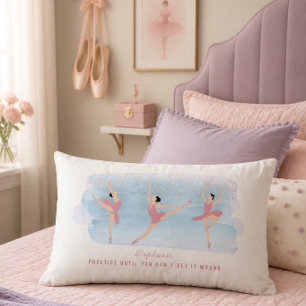 Cojín Lumbar Práctica de ballet personalizada y colorida
