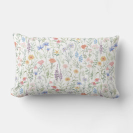 Cojín Lumbar Pradera de flores silvestres coquetas