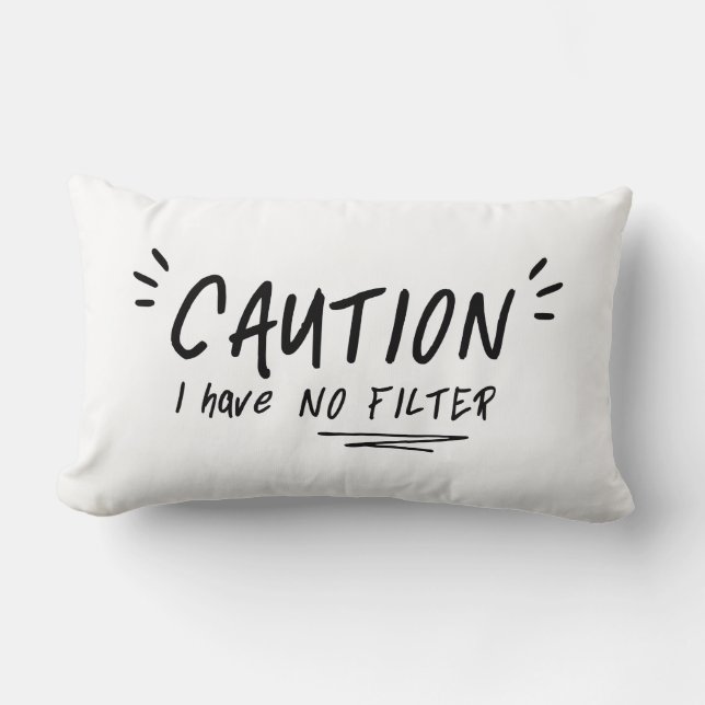 Cojín Lumbar Precaución No Tengo Una Cita Divertida De Filtro (Anverso)