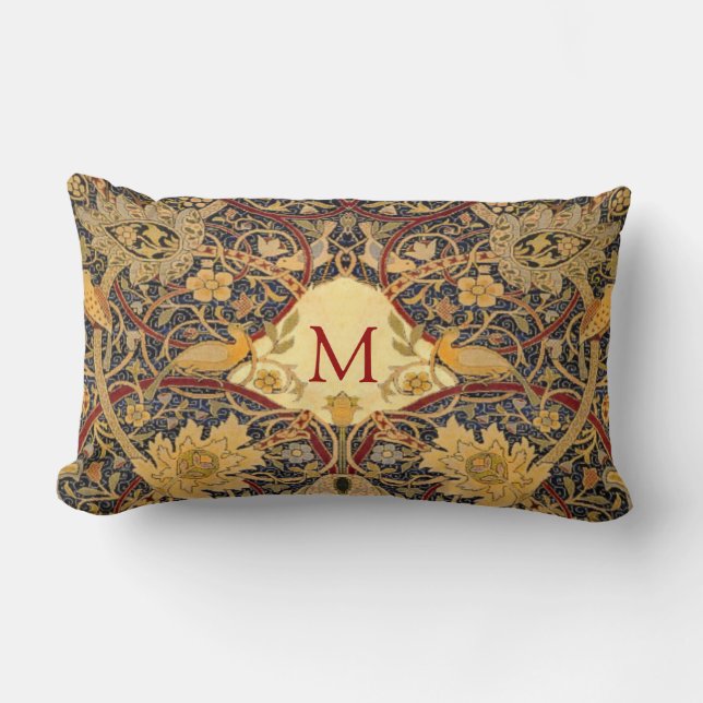 Cojín Lumbar Preraphaelite Wm. Personalizable Morris MONOGRAM (Anverso)