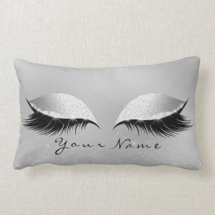 Cojín Lumbar Princesa conocida de plata Beauty Lashes Glitter