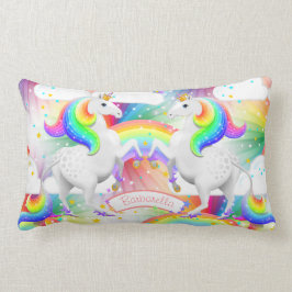 Cojín Lumbar Princesa de Arcoiris Unicorn Starburst