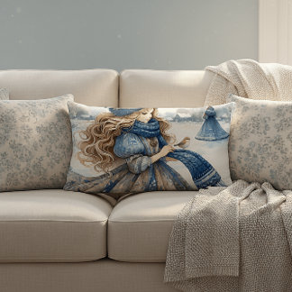 Cojín Lumbar Princesa de fantasía de invierno en tierra de cuen