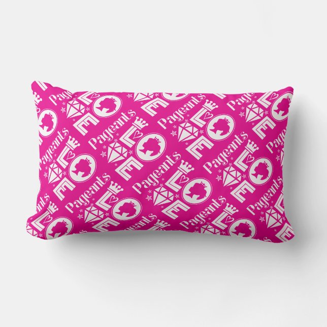 Cojín Lumbar Princesa del Concurso de Belleza Rosa - Estampado  (Anverso)