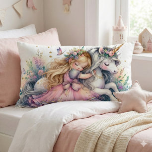 Cojín Lumbar Princesa Unicornio Pastel Cuento de Hadas Fantasía