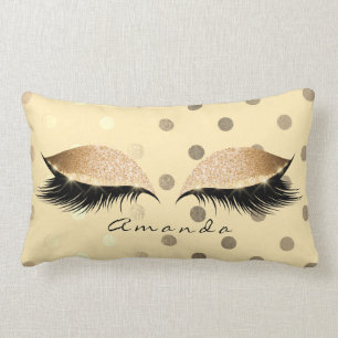 Cojín Lumbar Princess Faux Gold Purpurina latigazos puntos de n
