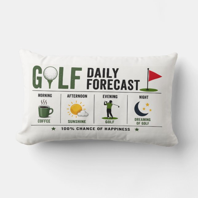 Cojín Lumbar Pronóstico diario de golf  (Anverso)