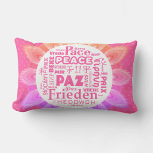 Cojín Lumbar Psicodelic Lumbar almohada/paz en varios idiomas