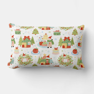 Cojín Lumbar Pueblo Navideño Caprichoso de Cuento