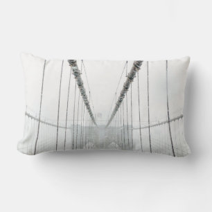 Cojín Lumbar Puente de Brooklyn en blanco y negro