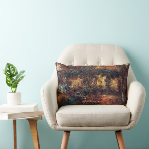 Cojín Lumbar Puente Japonés de Claude Monet, Arte Antiguo Fino