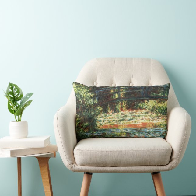 Cojín Lumbar Puente sobre el estanque acuático de Claude Monet (Silla)