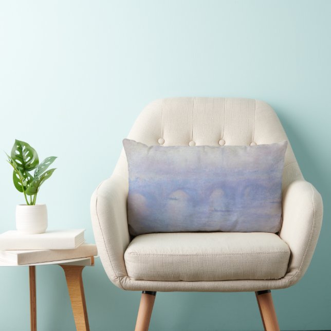 Cojín Lumbar Puente Waterloo, efecto húmedo de Claude Monet (Silla)