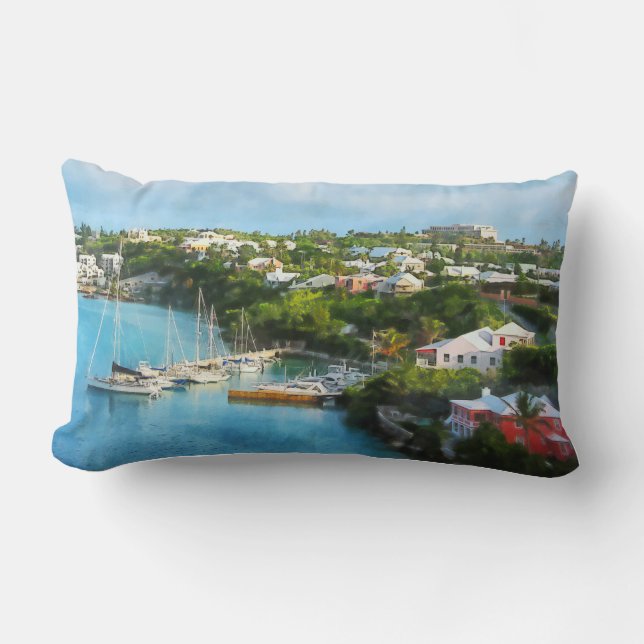 Cojín Lumbar Puerto de St. George, Bermudas (Anverso)