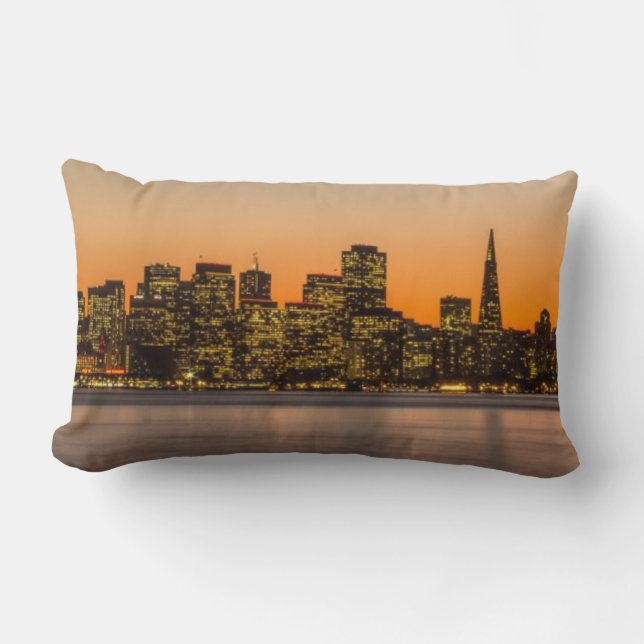Cojín Lumbar Puesta del sol hermosa en San Francisco (Anverso)