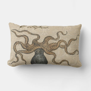 Cojín Lumbar Pulpo Kraken Antiguo Marino Vida Silvestre Costera