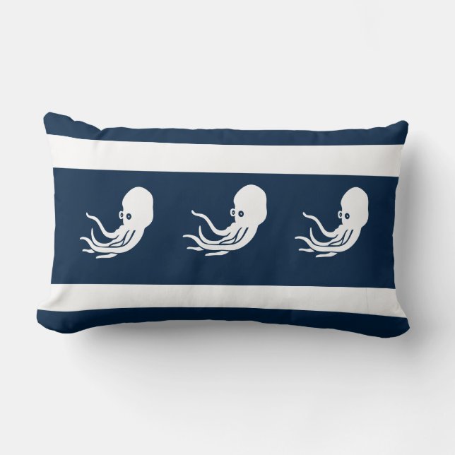 Cojín Lumbar pulpo marino / calamar en la costa blanca PILLOW (Anverso)
