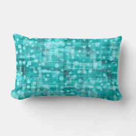 Cojín Lumbar Pumped Up Neon Teal Dots Abstract Throw Pillow