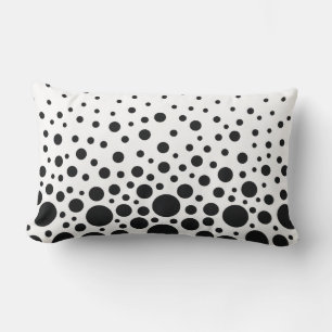 Cojín Lumbar Punto de polka blanco y negro