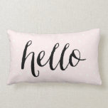 Cojín Lumbar Puntos de confetti rosados y blancos de Rubor Hola<br><div class="desc">almohada moderna y caprichosa con escritura a mano y puntos de confeti.</div>