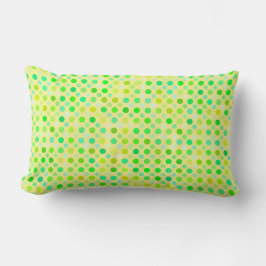 Cojín Lumbar puntos de polka amarillos y verdes