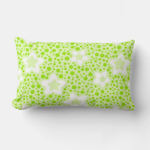 Cojín Lumbar Puntos de polka retro verde brillante con patrón f