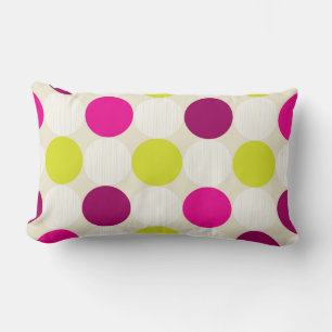 Cojín Lumbar Puntos rosados y amarillos
