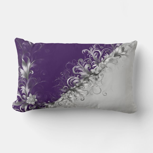 Cojín Lumbar Purple and Grey Contemporary Decorative (Anverso)