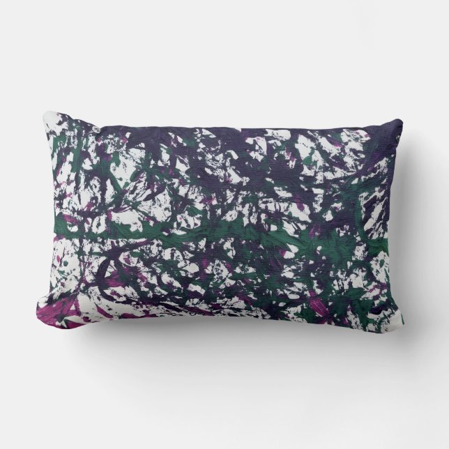 Cojín Lumbar Purple, Green, Pink, Marble artwork (Anverso)