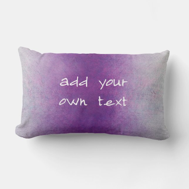 Cojín Lumbar púrpura y gris oscuro artístico agregar tu propio  (Anverso)