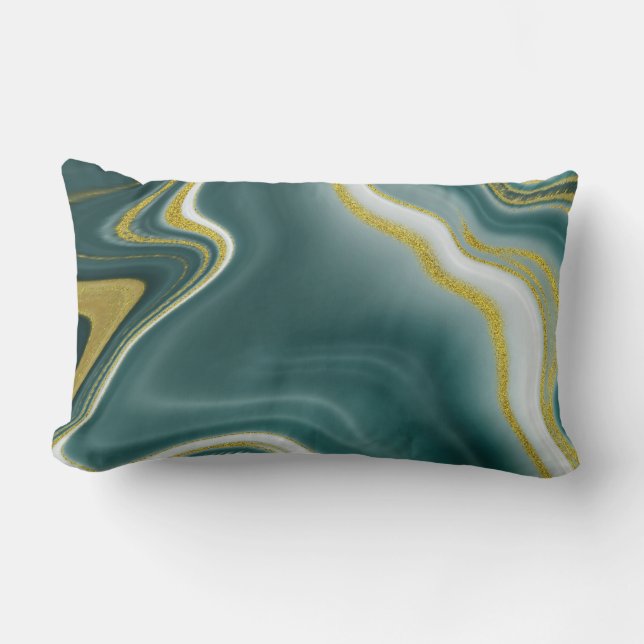 Cojín Lumbar Purpurina abstracto de acuarela gris Lumbar Pillow (Anverso)