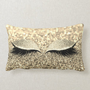 Cojín Lumbar Purpurina de la mezcla de oro del color negro del