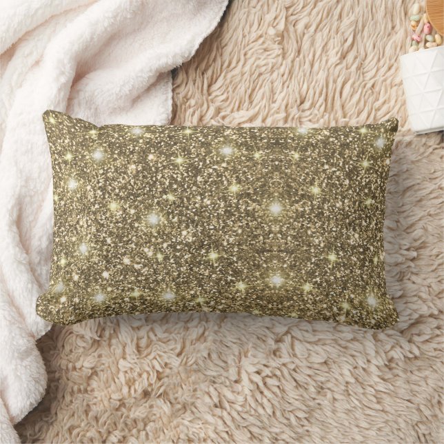 Cojín Lumbar Purpurina de oro Moda Glam (Manta)