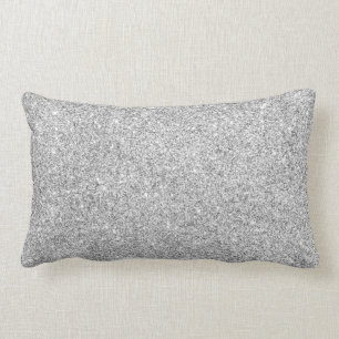 Cojín Lumbar Purpurina de plata elegante