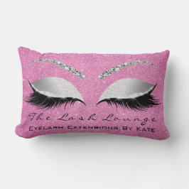 Cojín Lumbar Purpurina Gris Plata Cristal Rosa Rosa Maquillaje 