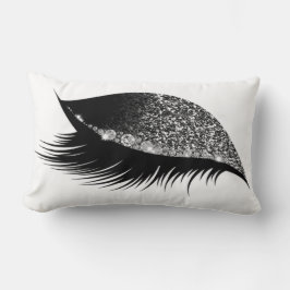 Cojín Lumbar Purpurina Gris Plata Dormir Makeup Lash Ojo Derech