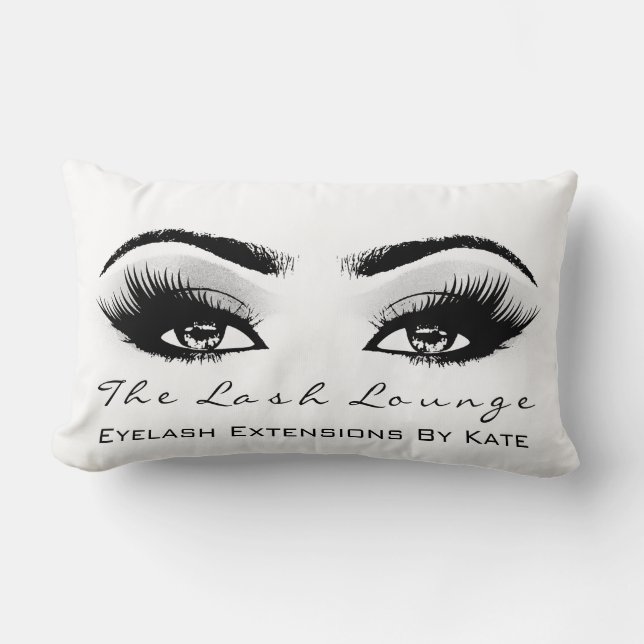 Cojín Lumbar Purpurina Gris Plata Maquillaje Belleza (Anverso)