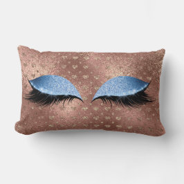 Cojín Lumbar Purpurina metálico de ojos azules maquillaje latig