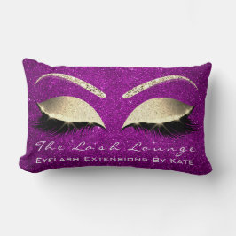Cojín Lumbar Purpurina Oro Rosado Maquillaje Ojo Encendido Estu