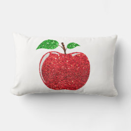 Cojín Lumbar Purpurina rojo de imitación de Apple
