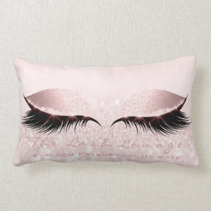 Cojín Lumbar Purpurina Rosa Makeup Lash Eye Princesa Pastel