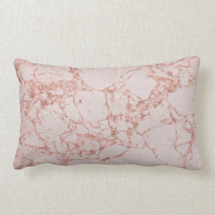 Cojín Lumbar Purpurina Rubor Rosa de Lujo Marble Cotton