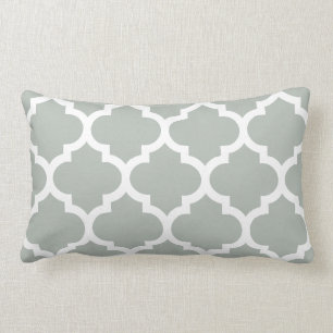 Cojín Lumbar Quatrefoil gris plateado