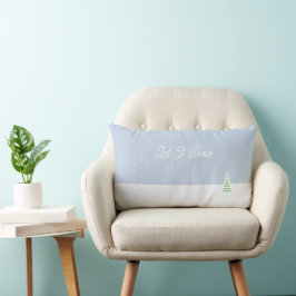 Cojín Lumbar Que Nieva Pequeños Puntos De Polka Azul De Hielo D