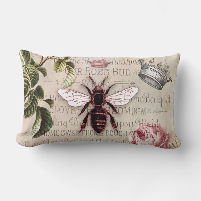 Cojín Lumbar Queen Bee French Perfume Rosa Bud (Anverso)