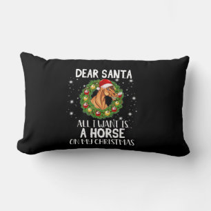 Cojín Lumbar Querido Papá Noel, todo lo que quiero es un caball