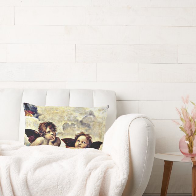 Cojín Lumbar Rafael: Putti, detalle de la Virgen Madonna, (Sofá)